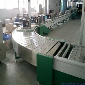 不锈钢平顶链条弯轨输送机